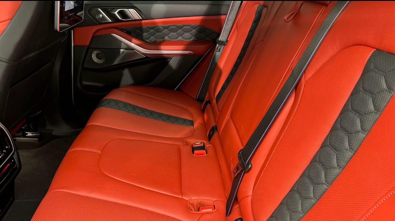 Red leather passenger seating