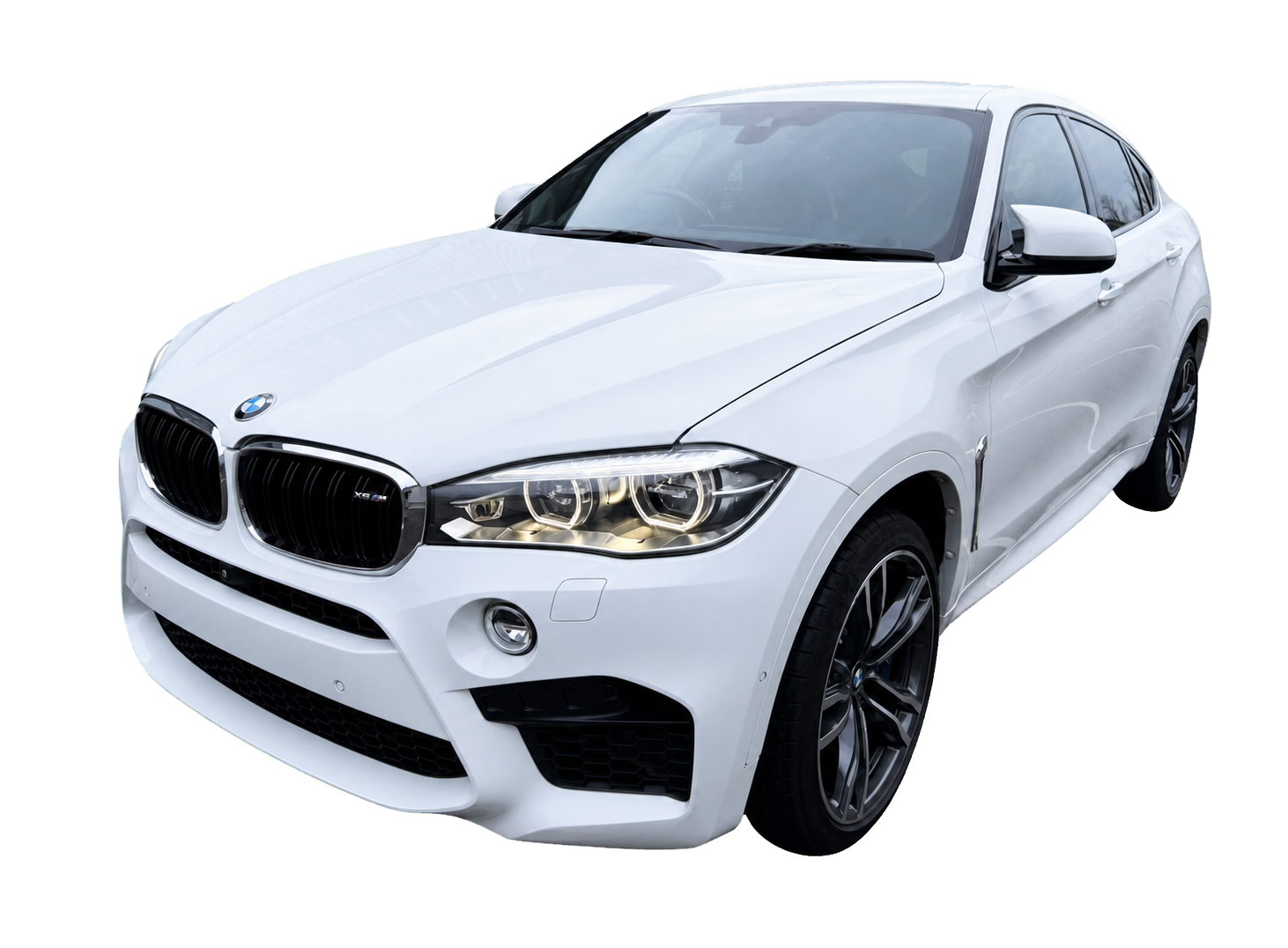 White BMW X6M viewed from the front